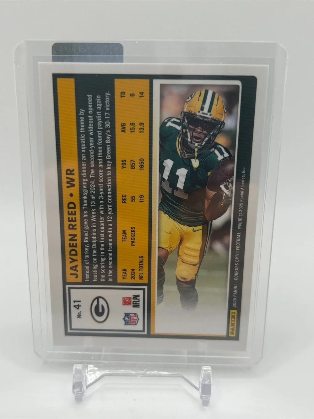 Jayden Reed Green Bay Packers Football Trading Card 🏈